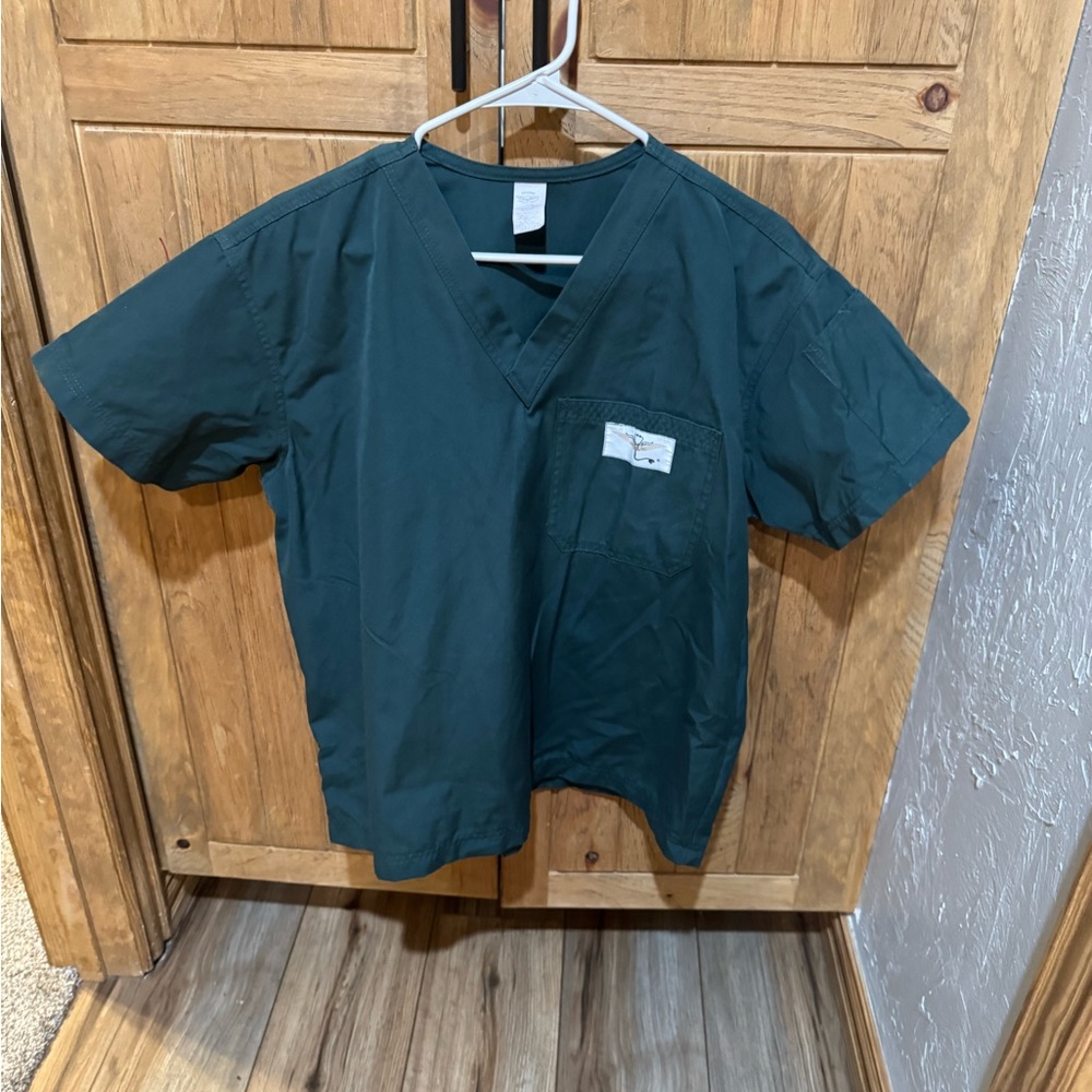 Forest Green Aviator Scrub   Top